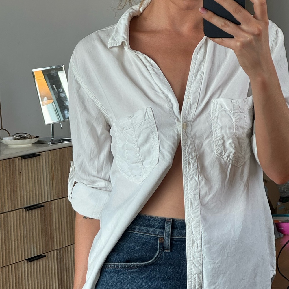 Cloth & Stone White Button-Down Shirt